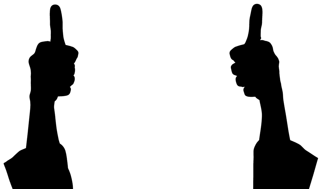 Thumbs Up Silhouette on Transparent Background Reflecting Positivity
