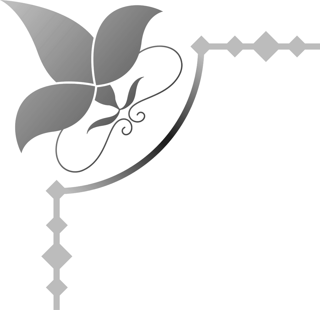 Elegant Metallic Butterfly Design with Intricate Curved Border