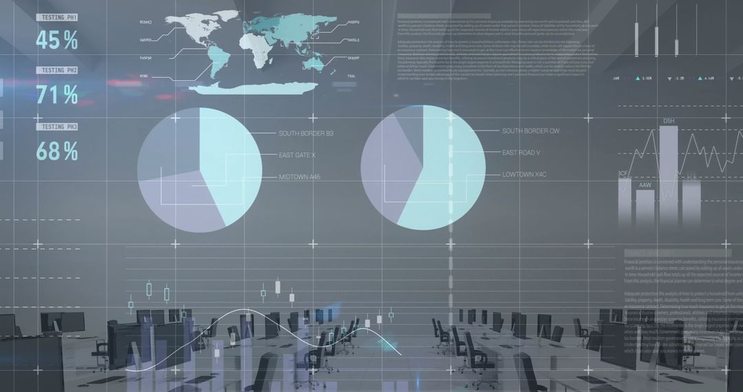 Futuristic Data Interface Empty Corporate Office