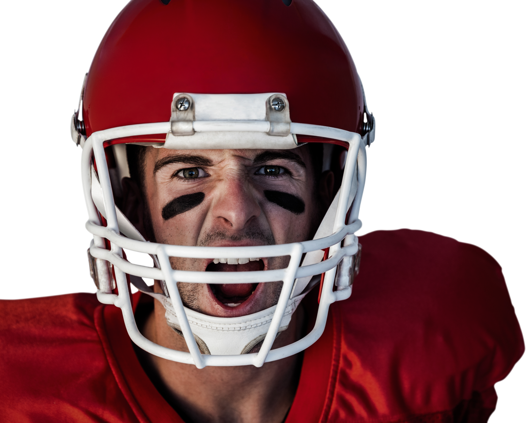 Transparent Close-Up Rugby Player Screaming in Helmet - Download Free Stock Images Pikwizard.com