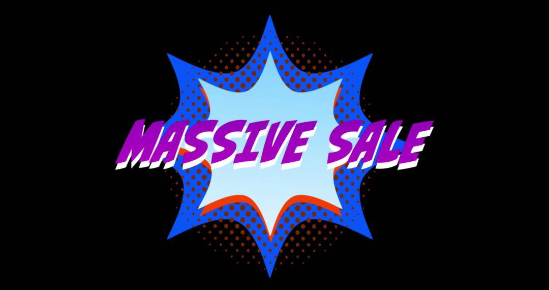 Massive Sale Banner with Comic Book Style Explosion - Free Images, Stock Photos and Pictures on Pikwizard.com