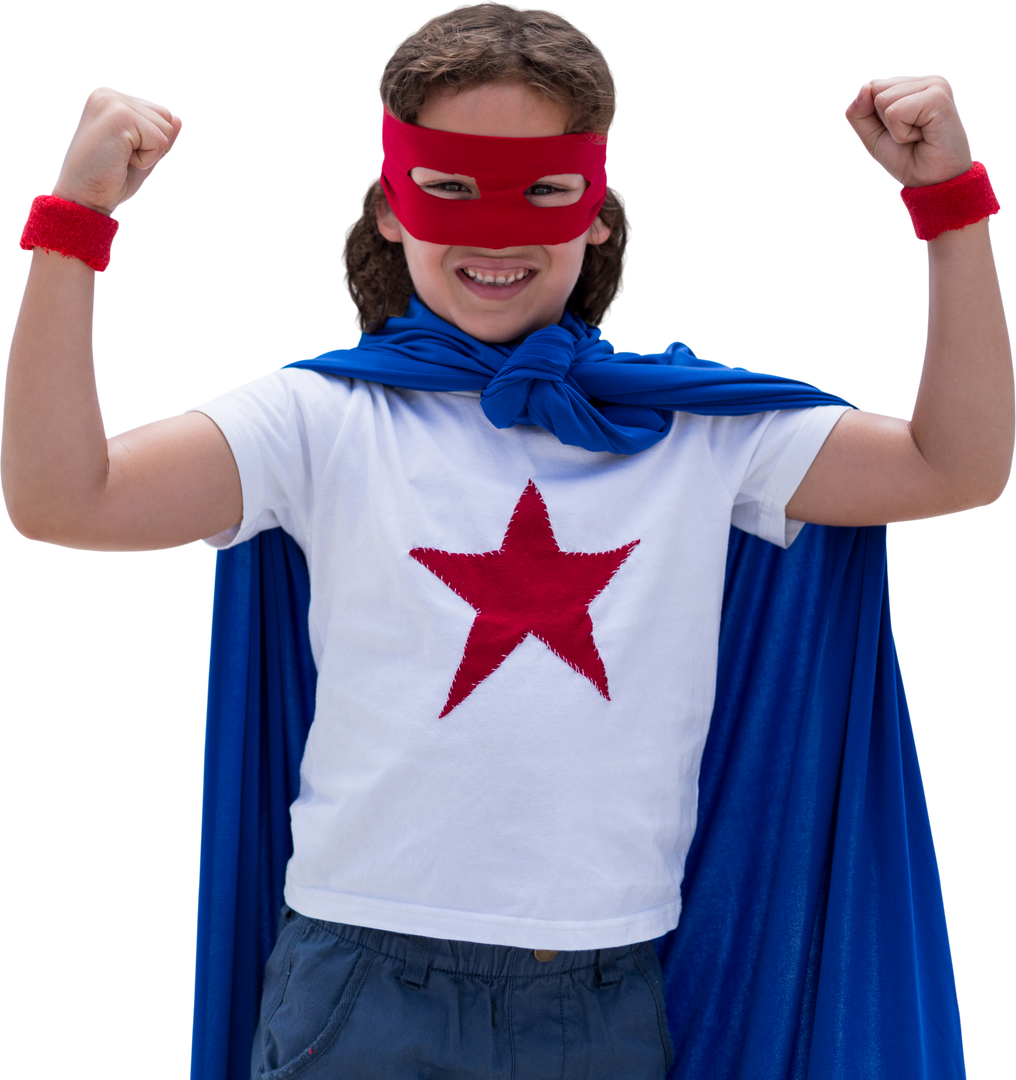 Cheerful Girl in Superhero Costume Transparent Background - Download Free Stock Images Pikwizard.com