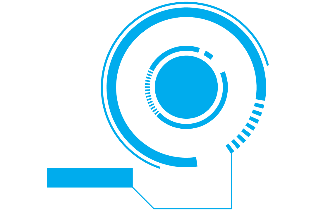 Digital Blue Scope Scanning Illustration on Transparent Background