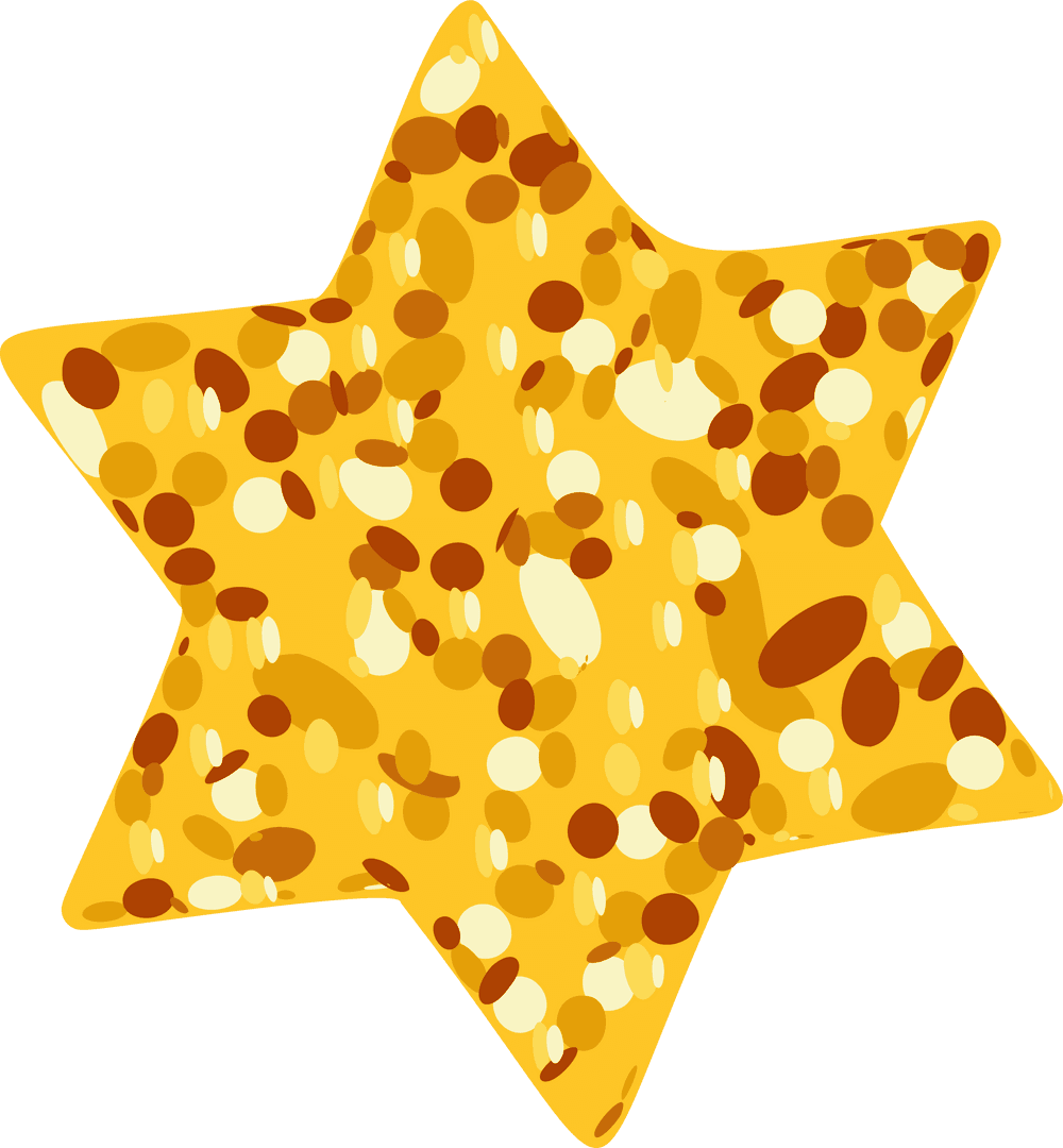 Spotted Star Shape on Transparent Background for Versatile Design Use