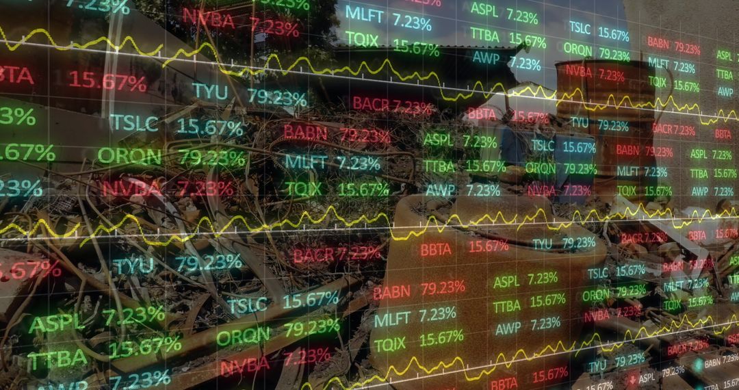 Dynamic Financial Stock Market Digital Interface Display