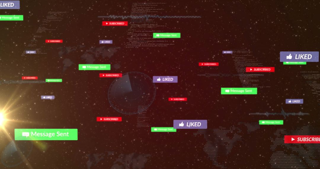 Futuristic Social Media Notifications in Digital Network Space