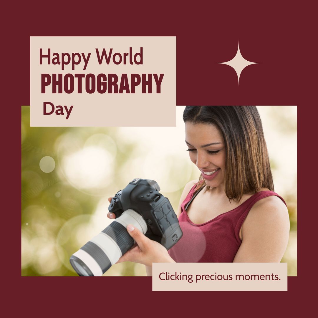 Happy World Photography Day Celebration with Joyful Photographer - Download Free Stock Templates Pikwizard.com