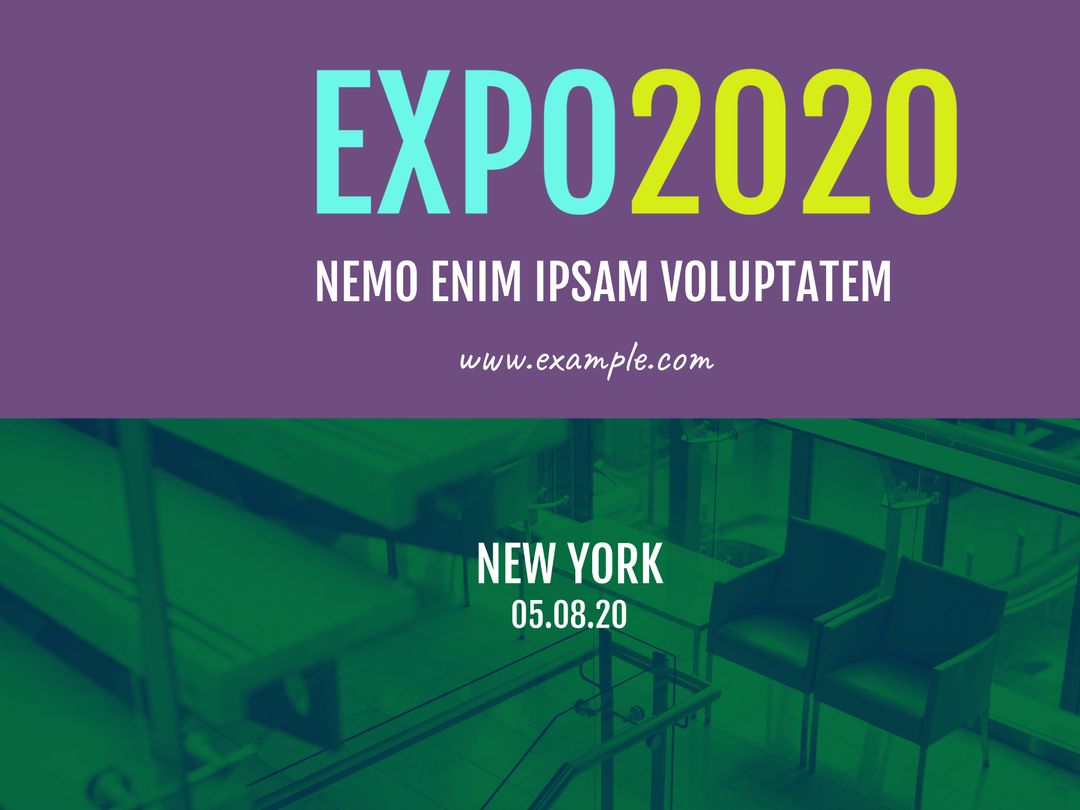 Futuristic 2020 Expo Event Banner with Bold Text