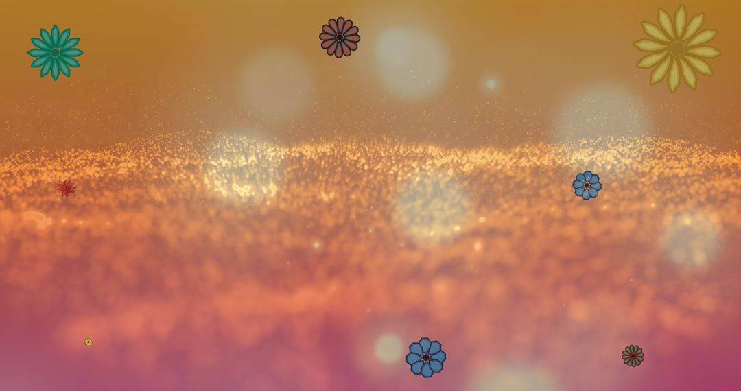 Whimsical Floral on Shimmering Gradient Background