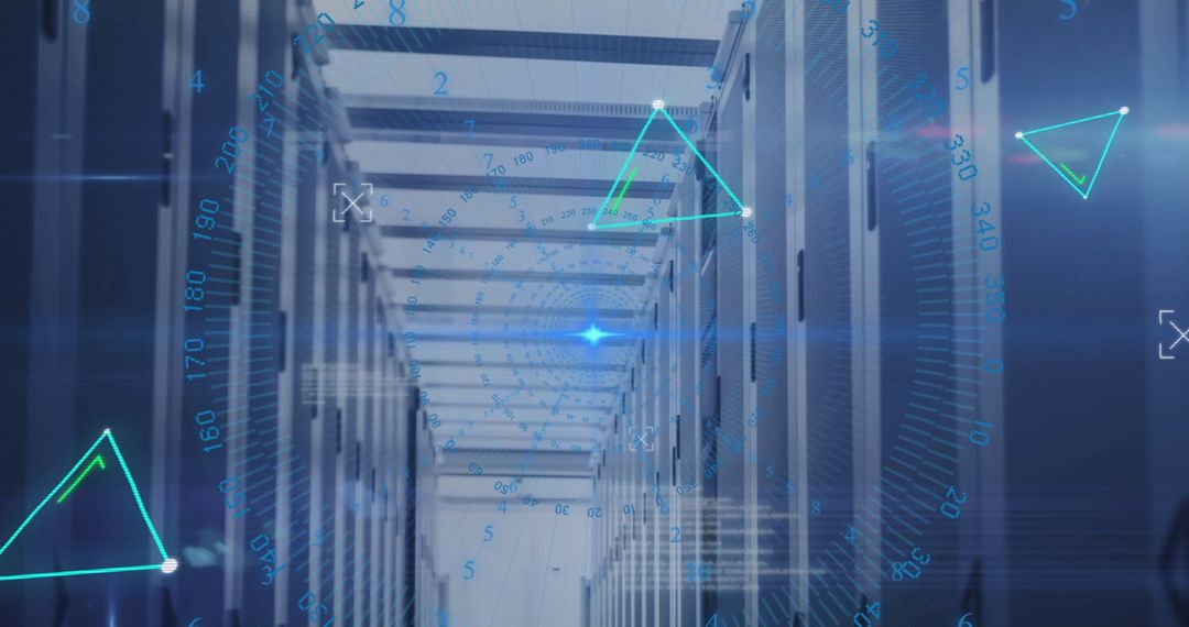 Data Center Cybersecurity Concept With Digital Interface Elements