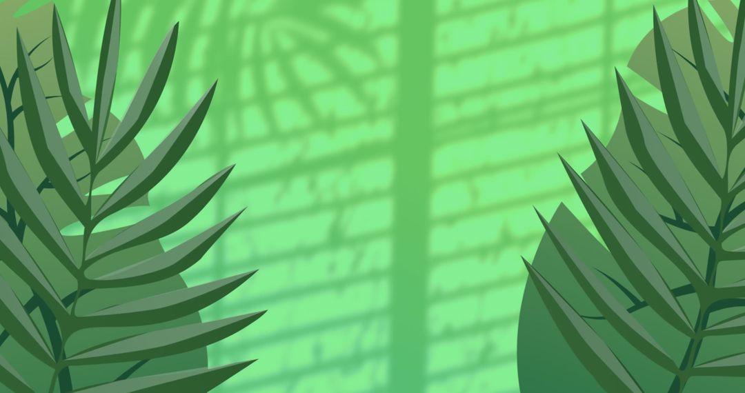 Green Foliage with Simulated Window Shadows on Background