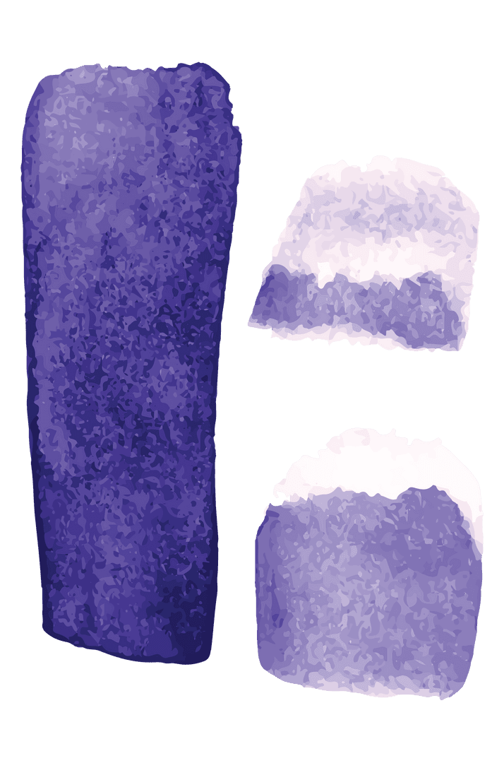 Abstract Purple Textured Shapes on Transparent Background