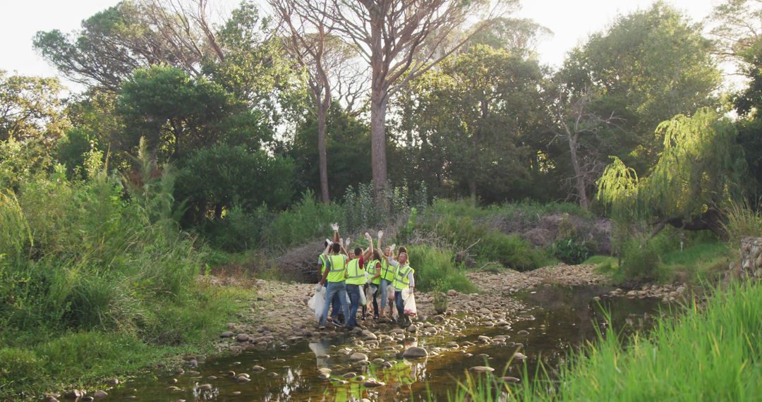 Group of Volunteers Collecting Litter in a Forest - Free Images, Stock Photos and Pictures on Pikwizard.com