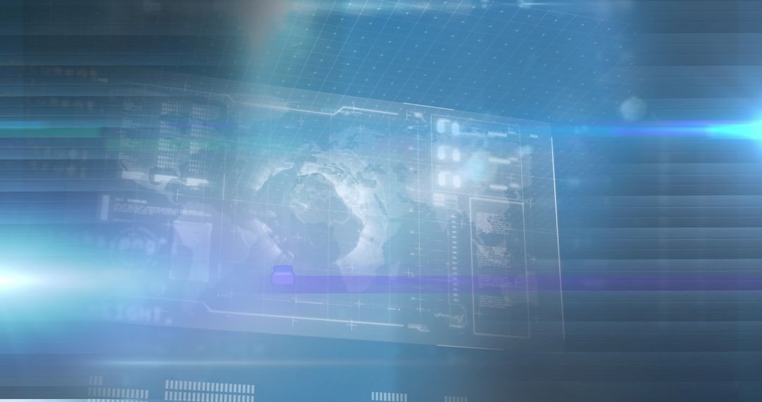 Abstract Technology Interface with Global Earth Hologram