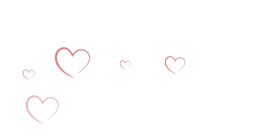 Floating Red Heart Graphics on White Background