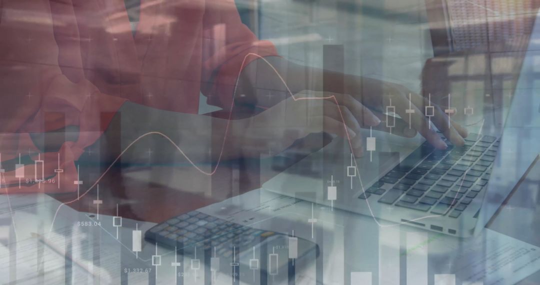 Financial Analysis with Digital Interface and Businesswoman