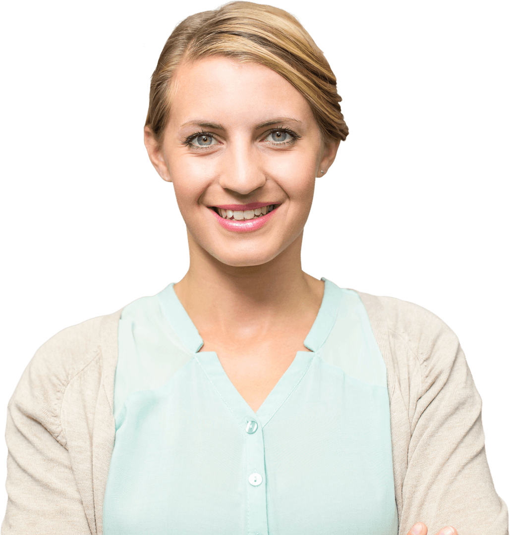Smiling Professional Woman on Transparent Background