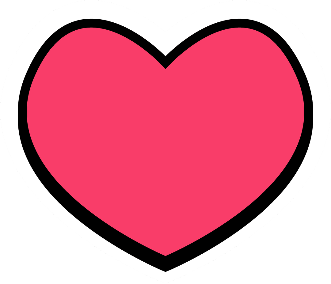 Minimalist Flat Red Heart Icon with Transparent Background