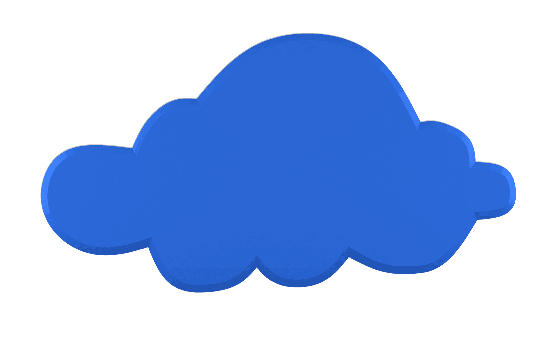 Blue Cloud Illustration on Transparent Background