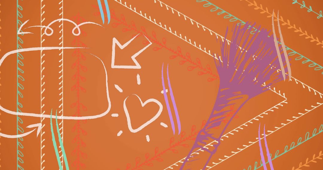 Abstract Makeup Pattern with Vibrant Colors and Heart Icon