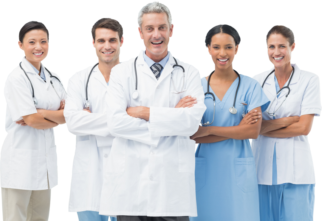 Transparent Portrait of Smiling Medical Team Standing Arms Crossed - Download Free Stock Images Pikwizard.com