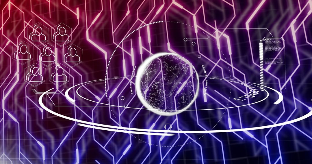 Digital Globe with Icons and Network Connections Concept