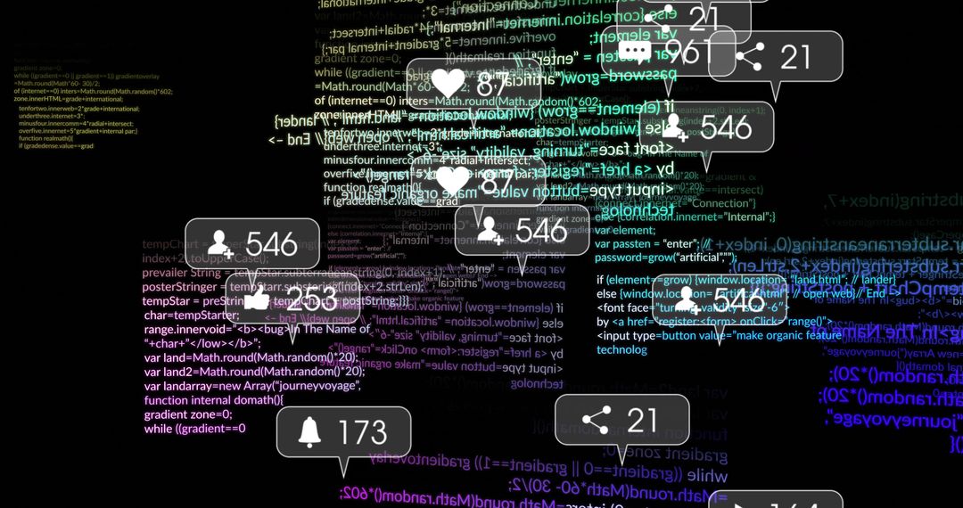 Interactive Social Media Overlays on Code Background