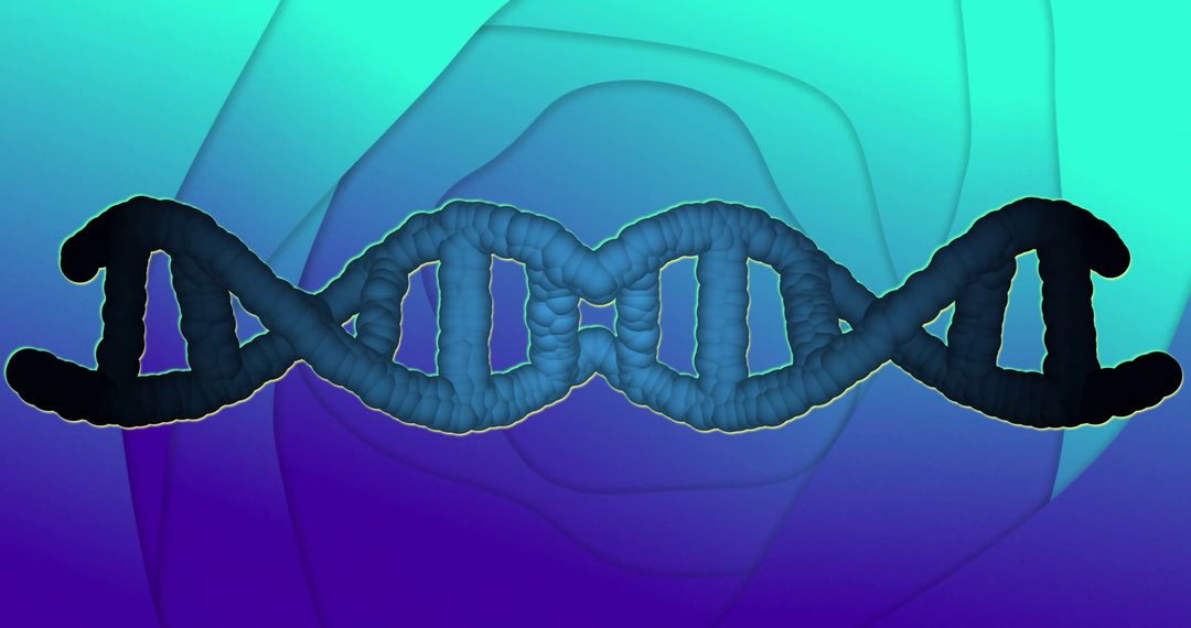 Digital DNA Strand with Abstract Blue Layers