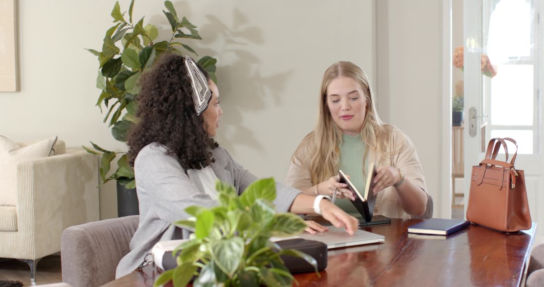Diverse Coworkers Collaborating in Modern Home Workspace Environment
