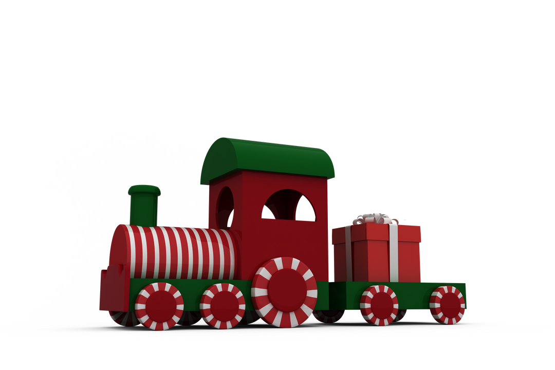 Colorful Toy Train with Present on Transparent Background - Download Free Stock Images Pikwizard.com