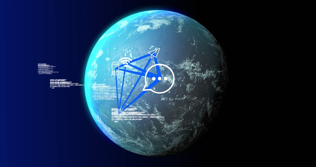 Digital Global Network Earth Concept