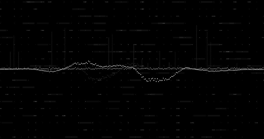 Digital White Dot Graph on Black Background