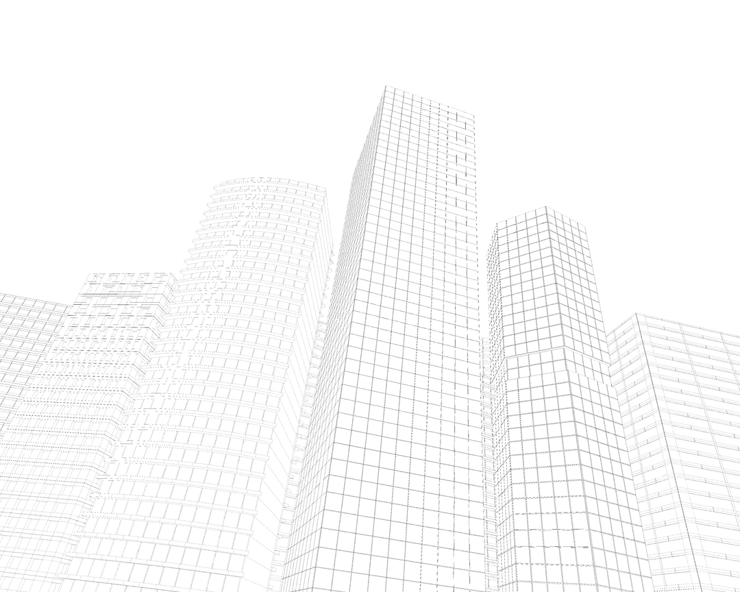 Mesh Skyscrapers Illustration on Transparent Background