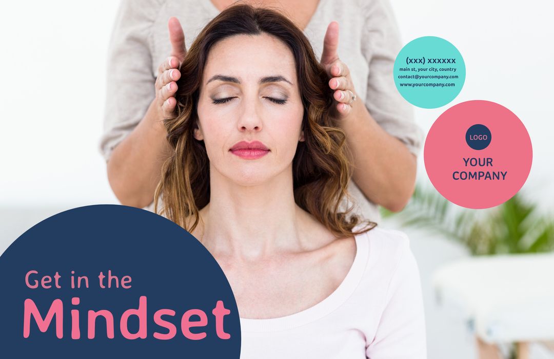 Calm and Relaxed Woman Enjoying Head Massage Spa Experience