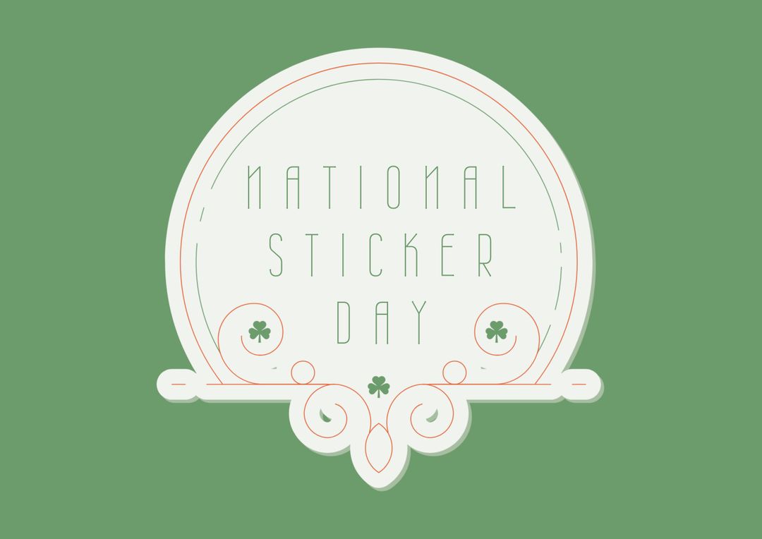 Vector image of national sticker day text against green background, copy space - Free Images, Stock Photos and Pictures on Pikwizard.com