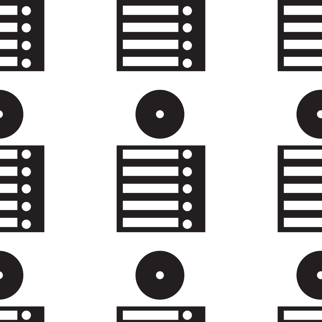Seamless Pattern with Black Rectangles and Circles on Transparent Background