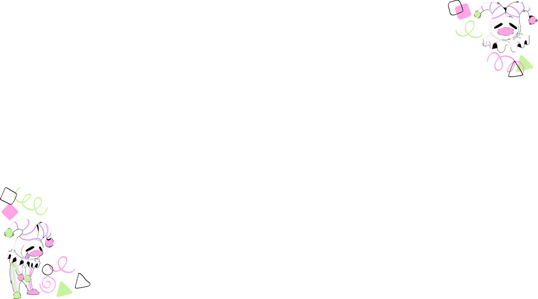 Whimsical Jester Skulls on Transparent Pastel Vector