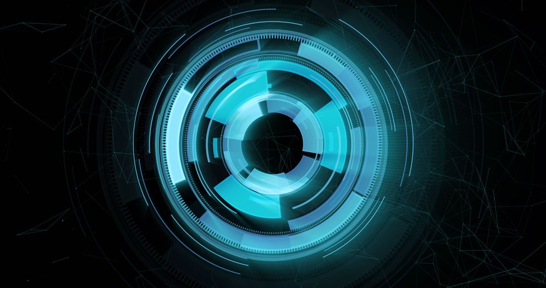 Futuristic HUD Interface with Scanning Elements on Black Background