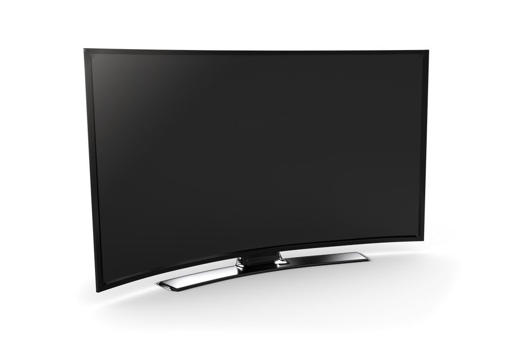 Transparent Curved Television Display Screen with Stand Isolated - Download Free Stock Images Pikwizard.com