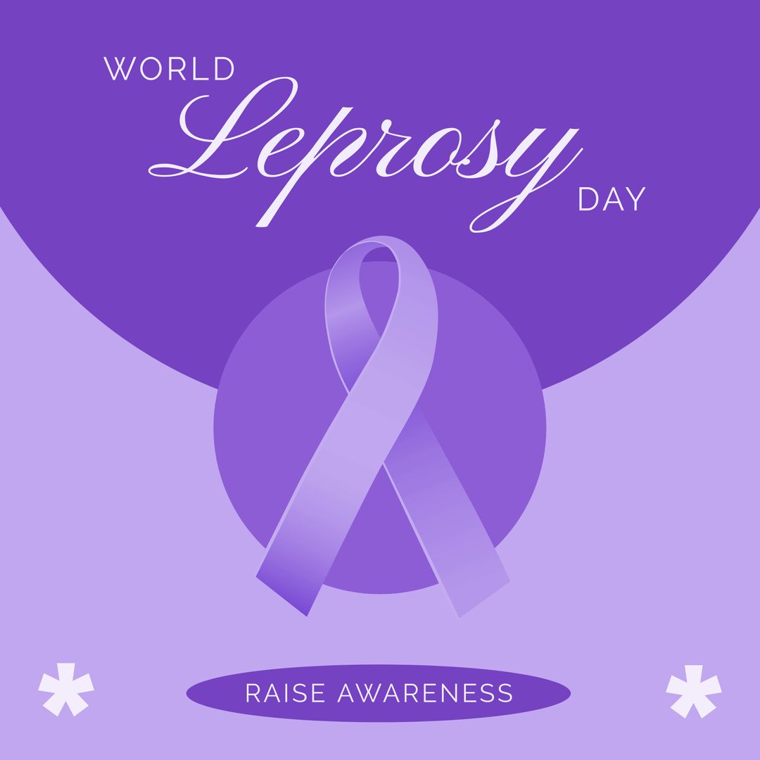 World Leprosy Day Awareness with Purple Ribbon Concept Design