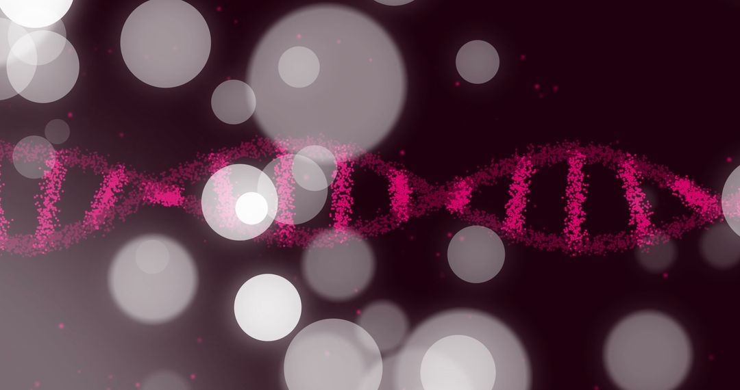 DNA Strand with Bokeh Lights on Dark Background