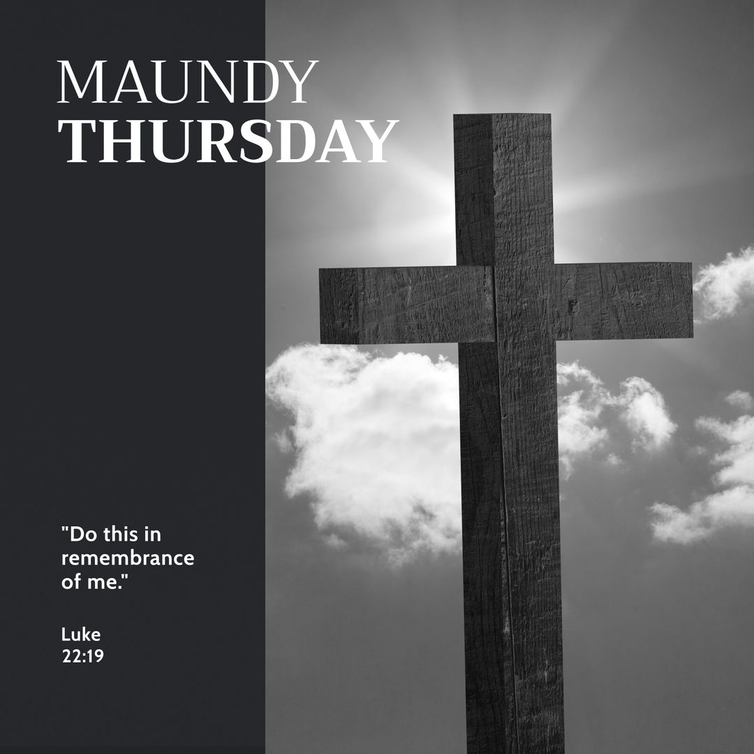 Maundy Thursday Tribute with Illuminated Cross Against Sky