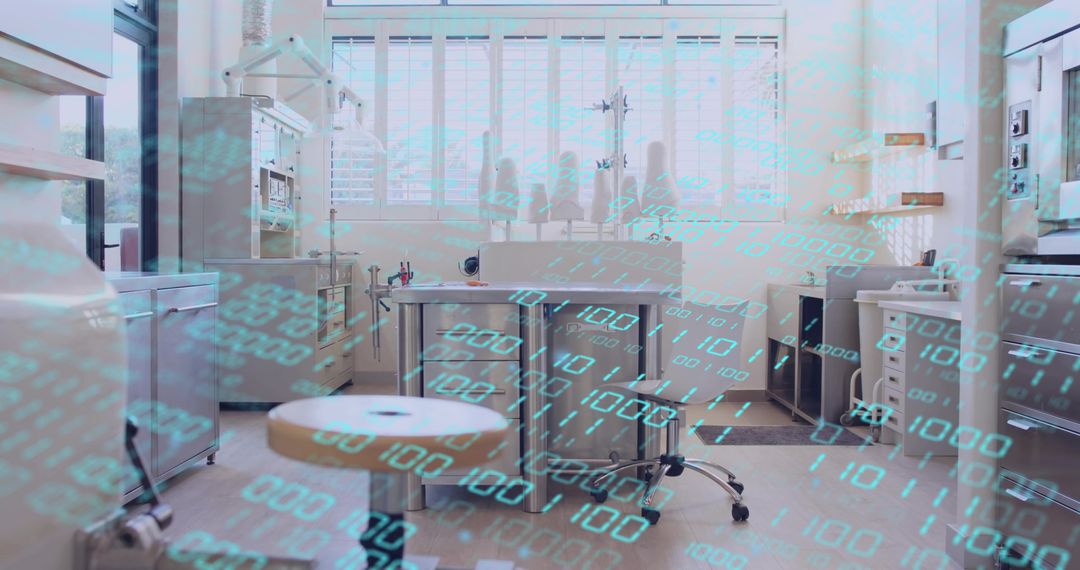Futuristic Surgical Suite with Digital Data Overlay