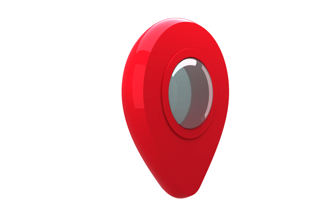 3D Red Navigation Marker Icon with Transparent Background