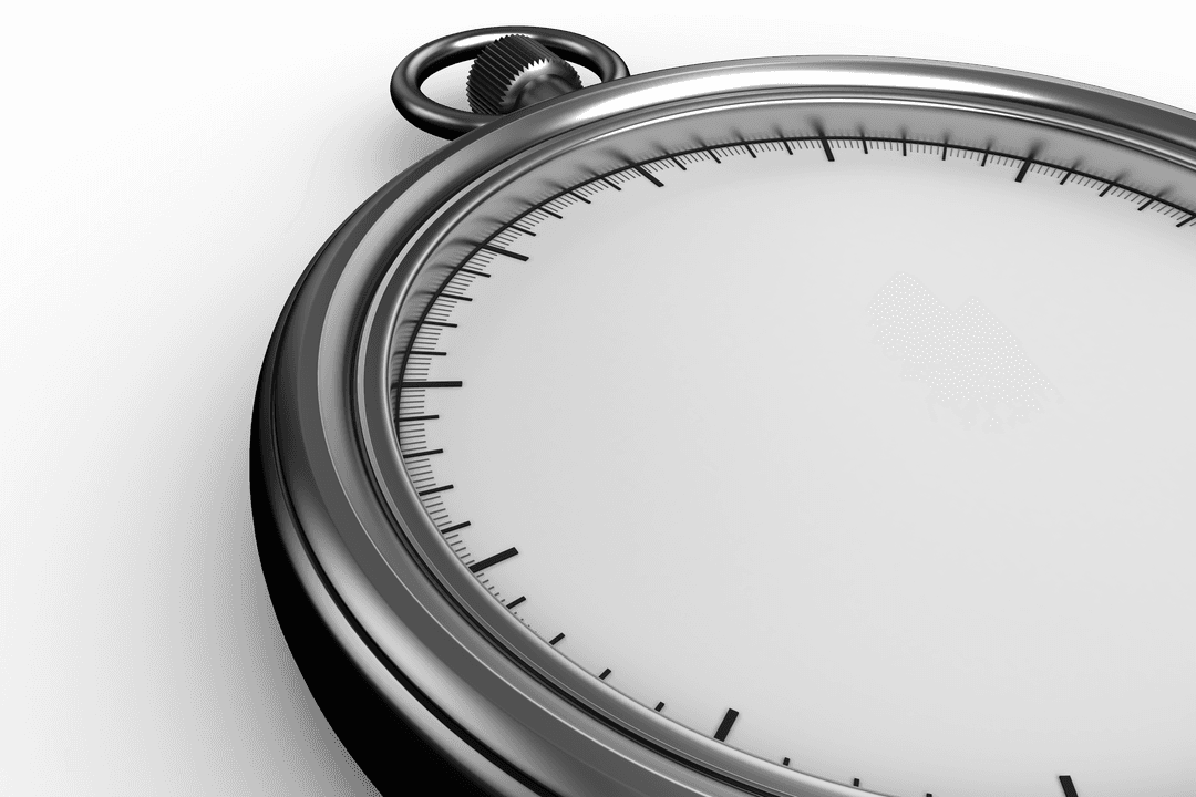 Minimalistic Stopwatch with Transparent Background and Copy Space