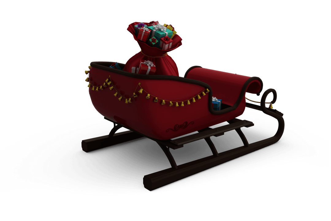 Transparent Christmas Sledge Filled with Gift Boxes