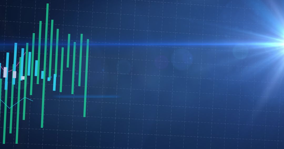 Blue Digital Data Wave with Graphical Interface Elements