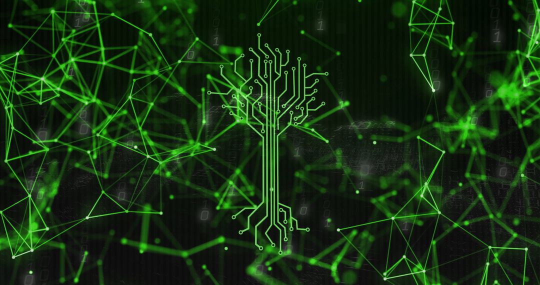 Futuristic Circuit Tree Symbolizing Digital Connectivity