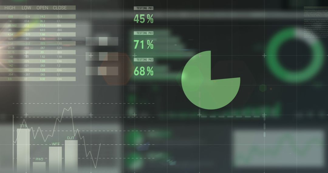 Digital Data Processing Interfaces with Graphs and Charts