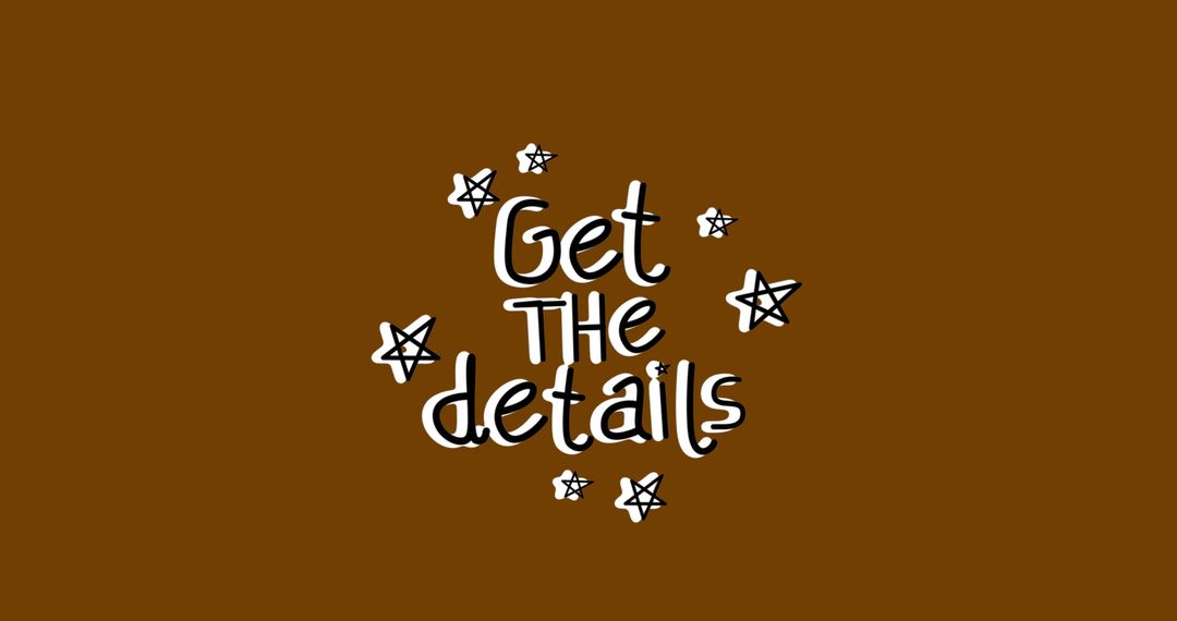 Get the Details Text on Orange Background Decorated with Stars